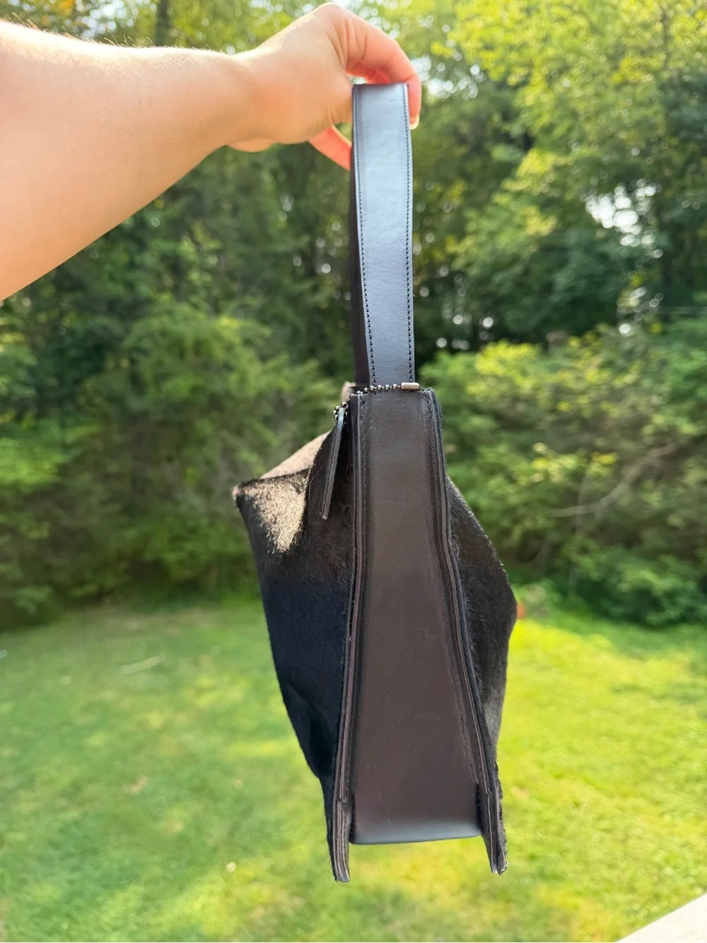 Coach West End Haircalf Medium Hobo 9469 Black Shoulder Bag Y2K